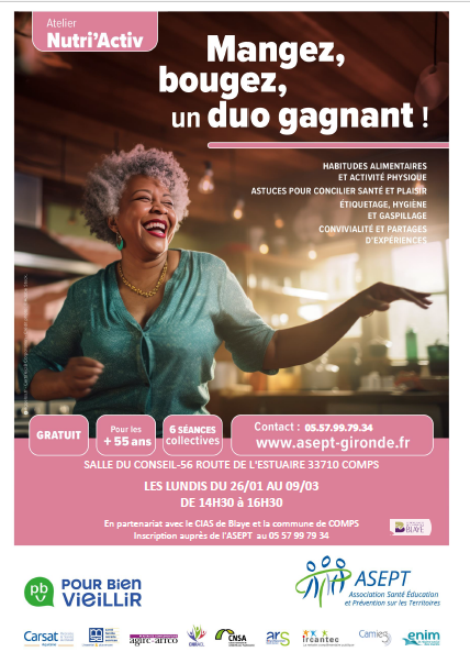 Atelier de prévention santé « Nutri’Activ » proposé par l’ASEPT de la Gironde